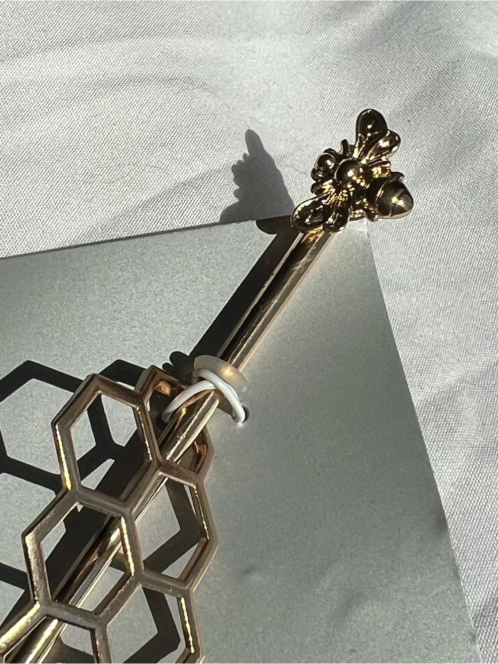 Gold Honeycomb Hair Barrette